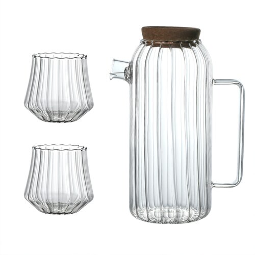 Hittebestendig Glas Koude Ketel Koel Wit Ketel Woonkamer Water Cup Set Waterkoker Grote Capaciteit Huishouden Ketel koeler: Large 1pot 2 cups