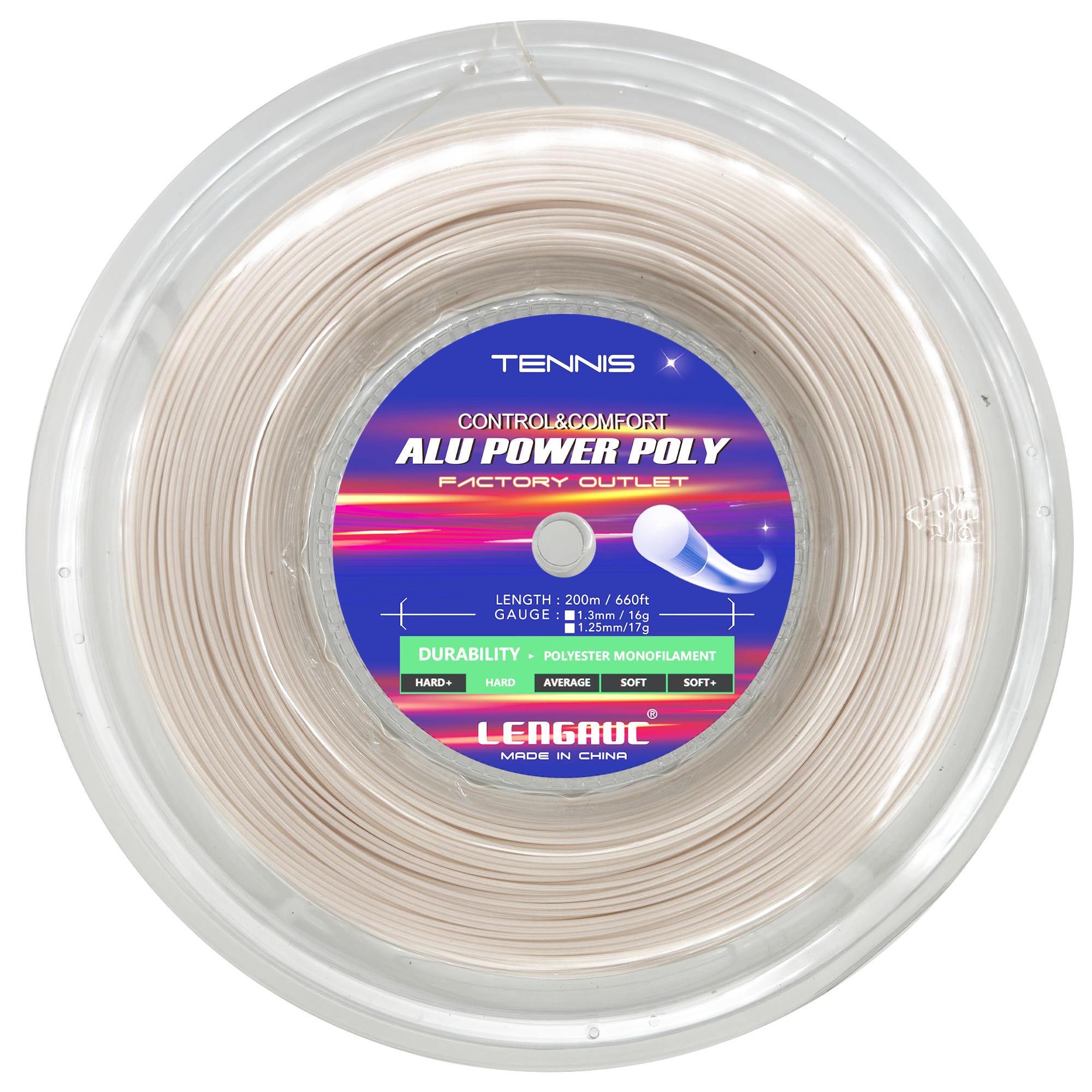 1 reel TAAN Durable TT5300 Power Tennis String reel(Polyester Strings-200m/reel): BROWN