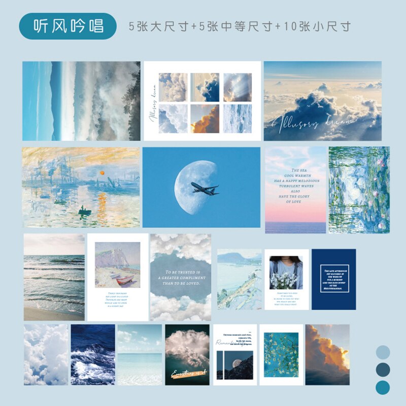 Ins Retro Art Foto 'S Creatieve Landschap Plantkunde Bloem Fotografie Props Kleine Poster Postkaart Wenskaarten Diy Kamer Muursticker: 01