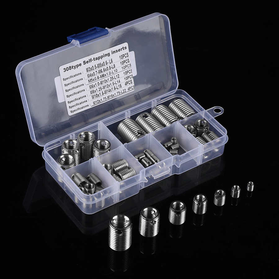 58Pcs Inner Thread Self Tapping Thread Inserts Set Thread Reinforce Repair em