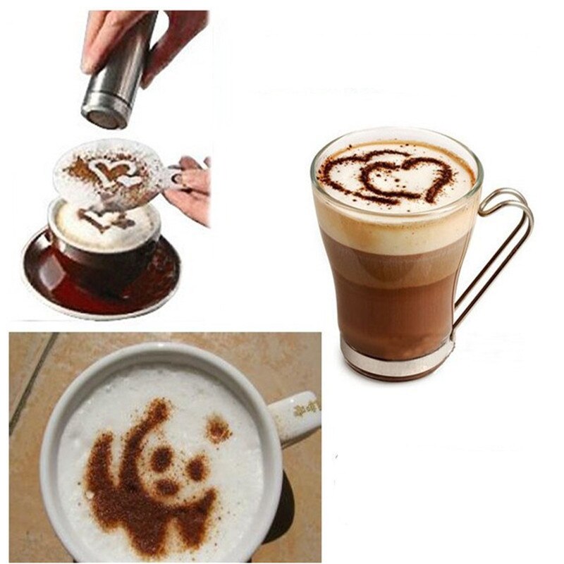 16 stk mælkekage kaffe stencil skabelon strøg blomster pude duster spray køkken gadgets redskaber køkken tilbehør