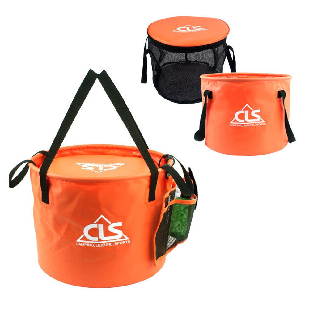 30L 4-in-1 Collapsible Bucket Compact Portable Folding Water Container Multi-function Outdoor Bucket with Washing Mesh Basket
