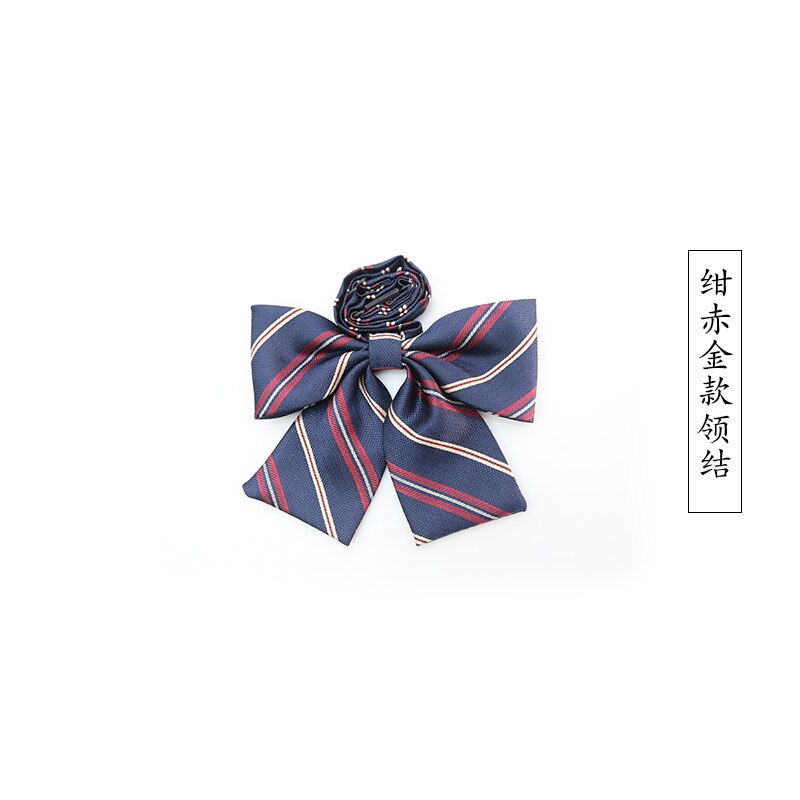 Pajarita con estampado a rayas DK JK uniforme japonés/coreano accesorios de uniforme escolar corbata de lazo corbata para niña ajustable: Negro