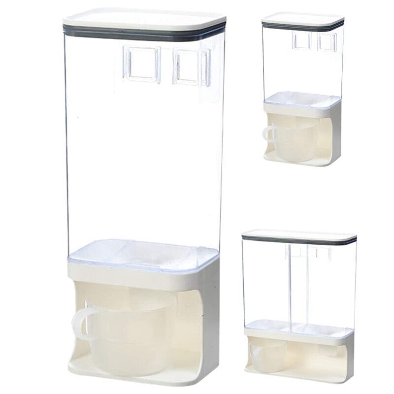 Wall-Mounted Dry Food Dispenser, Transparent Plastic, Dry Food Dispenser, Dry Food Fruit Storage Box