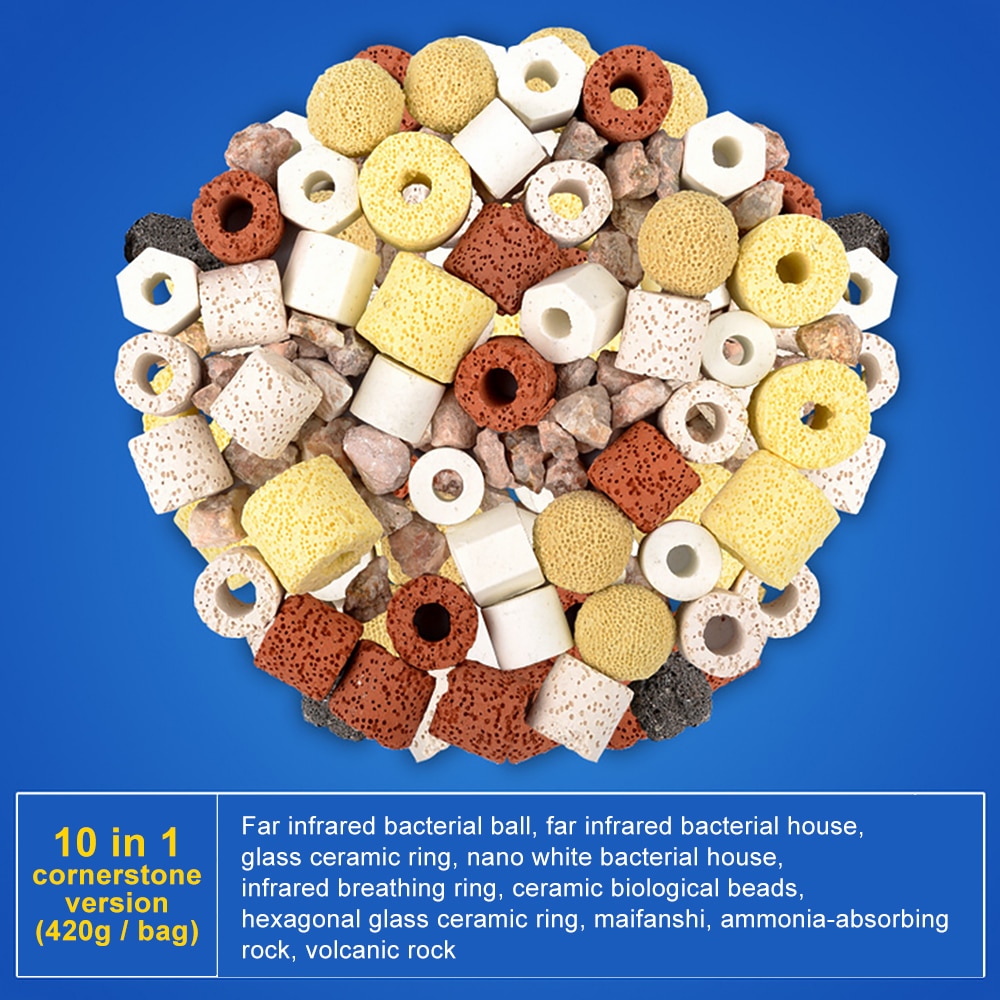 Aquarium Fish Tank Filter Media Ceramic Rings Activated Carbon Bio Balls Clear Water with Free Filter Net Bag