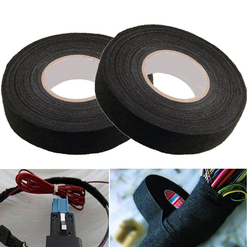 25 m Roll van hittebestendig Bedrading Isolerende Tape Looms Kabelboom Doek Stof Auto Zelfklevende bescherming kabel