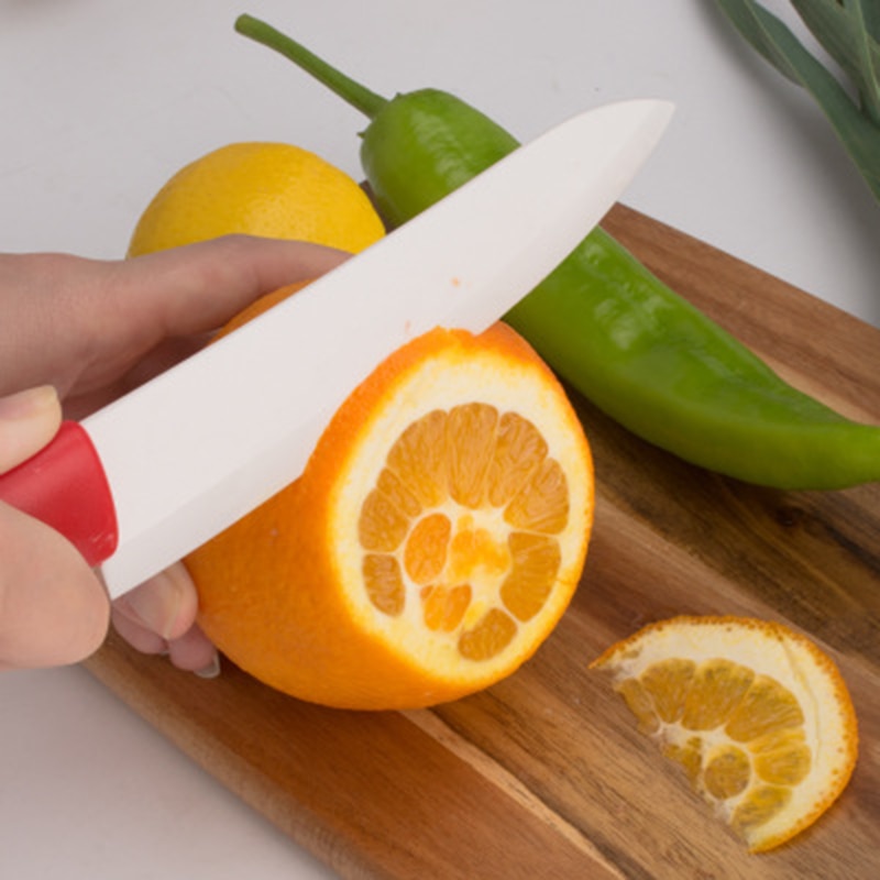 Keramische Messen keukenmessen 3 4 5 6 inch koksmes Baby extra voedsel mes wit zirconia blade Rood handvat