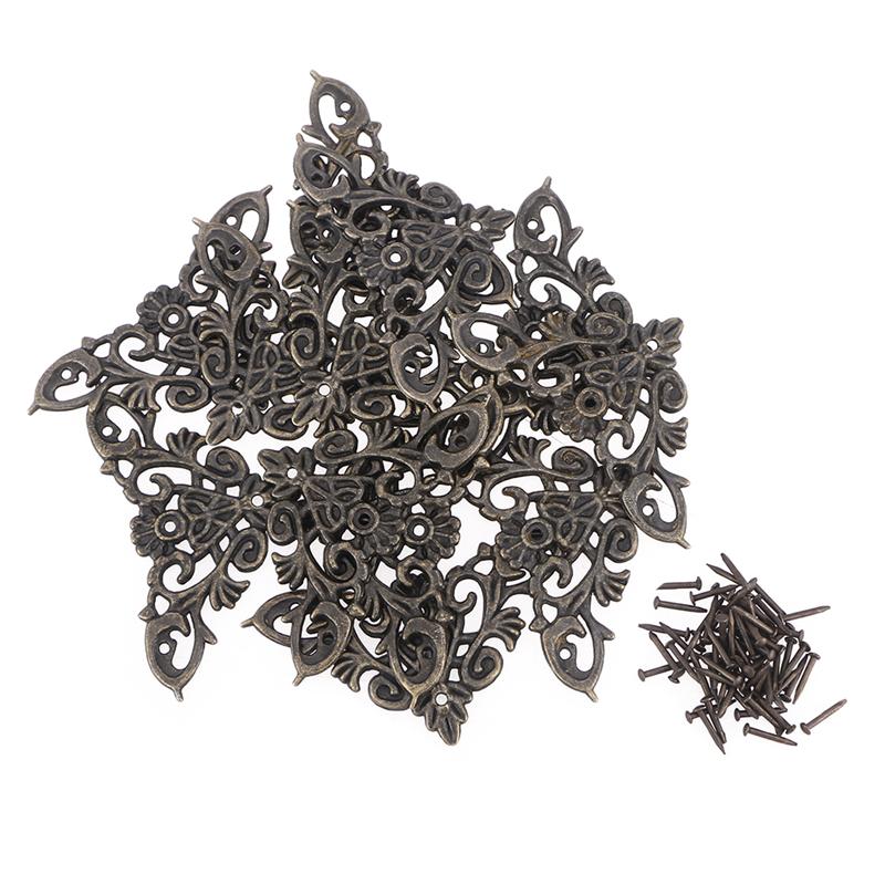 12 sztuk retro ochraniacz narożny DIY metal zatrzymać cynkowy ochraniacz narożny robić ramki na zdjęcia Scrapbooking zeszyt (4.8x3.5cm)