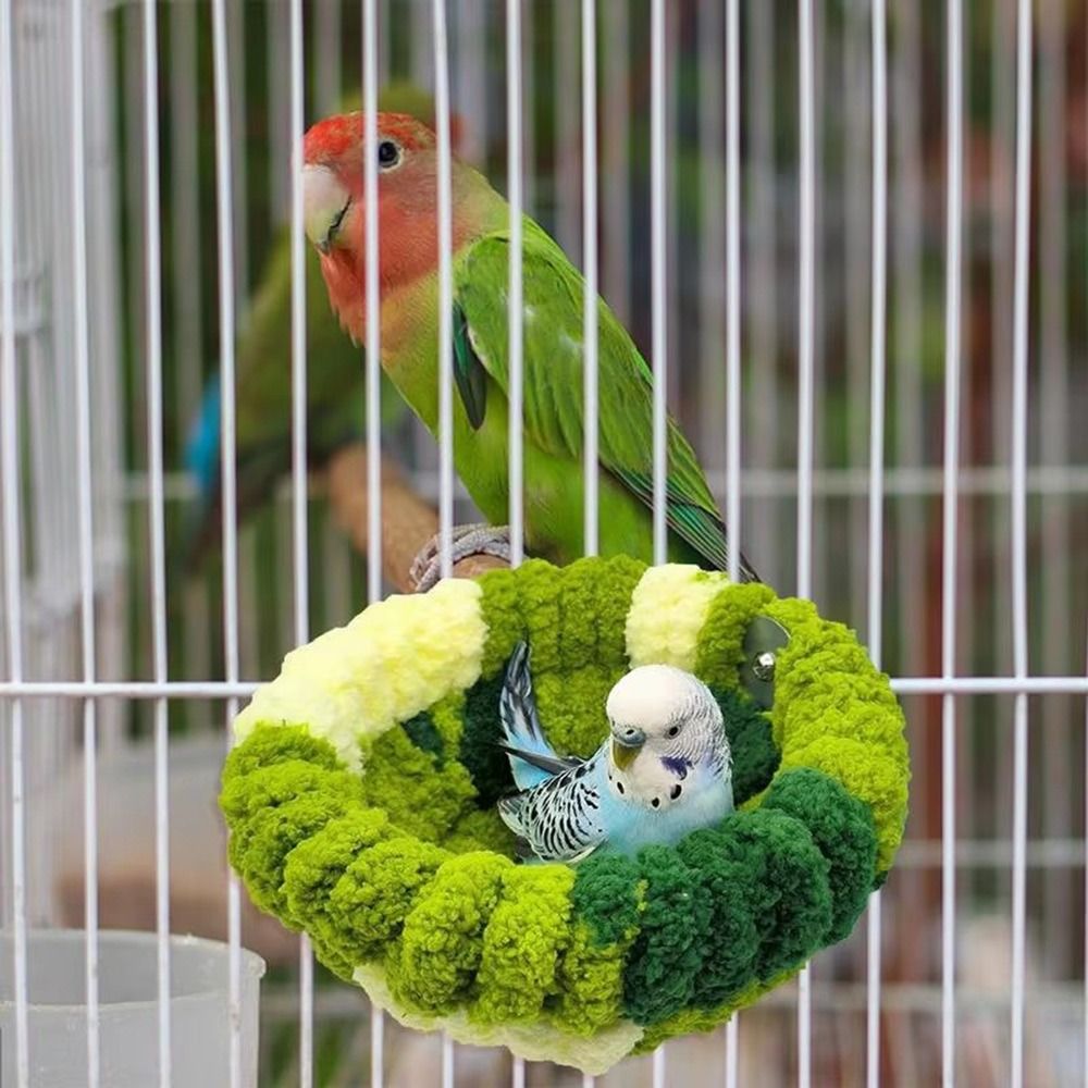 Parkiet Nest Valkparkiet Bed Vogelnest Winterslaapbed Pluche Warme Vogelbedden Comfortabele Winter Warmer Huisdier Huis Warme Hut Tent