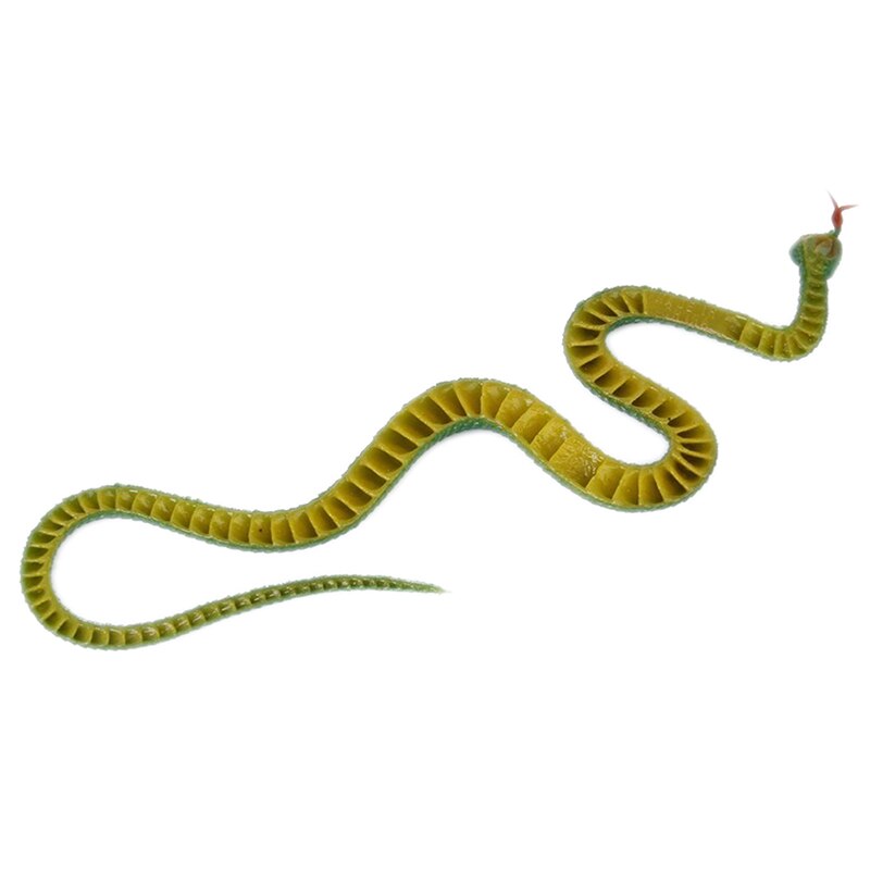 Simulation soft plastic toy snake Simulation Snake Rubber Tip Toy - Green