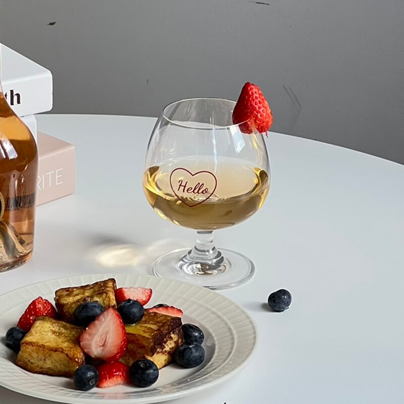 Franse Liefde Beker Rode Brief Cup Romantische Hart Wijn Cup Voor Wedding Party Koffiekopje Cut Glas Cup Leuke Water fles