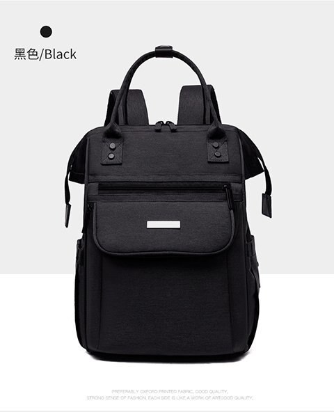 Cambiador de pañales para bebé de gran capacidad, mamá bolsa Maternidad, mochila, bolsas, cochecito, cuidado del bebé, impermeable: Black