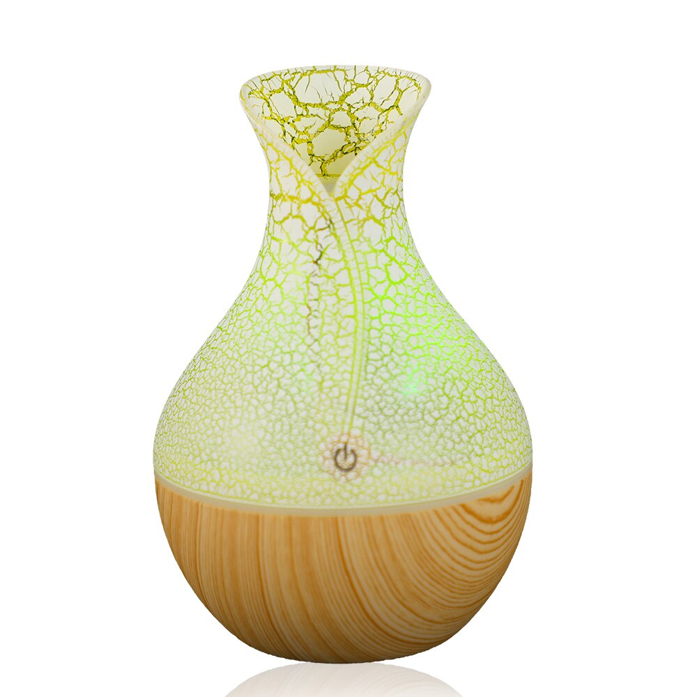 Portable 300ml Humidifier USB Ultrasonic Dazzle Cup Aroma Diffuser Cool Mist Maker Air Humidifier Purifier with Romantic Light: E-crack light brown