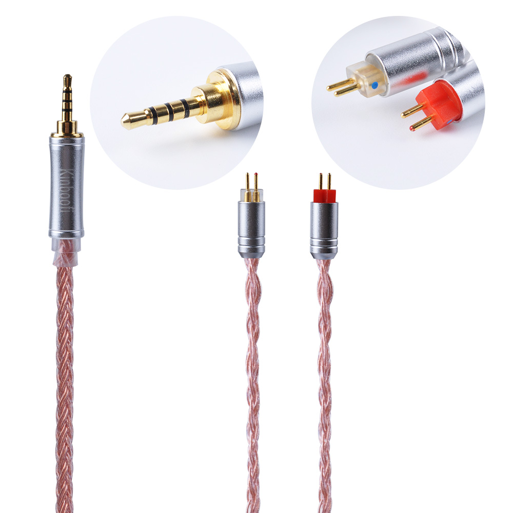 AK Kinboofi 16 Core Verzilverd 2.5/3.5/4.4mm Evenwichtige Oortelefoon Upgrade Kabel Met MMCX/2Pin voor AS10 ZS10 PRO ZSX TRN X6 C12: 2PIN 2.5