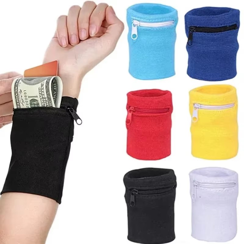 Sport-Armband mit Reißverschlusstasche, Laufsport-Armbandtasche für MP3-Schlüsselkarte, Aufbewahrungstasche, Basketball, Schweißbänder, Armbandtaschen