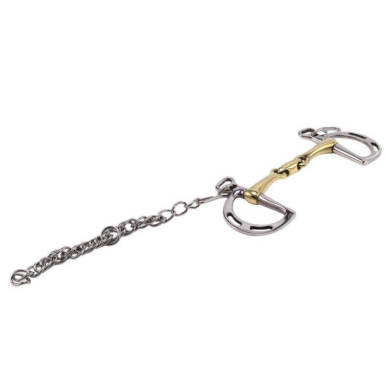 -Horse Mouth Loose Stainless Steel Kimberwick Bit Horse Equipment 5 Inches Broken Mouth Copper Mouth Snaffle Equipment