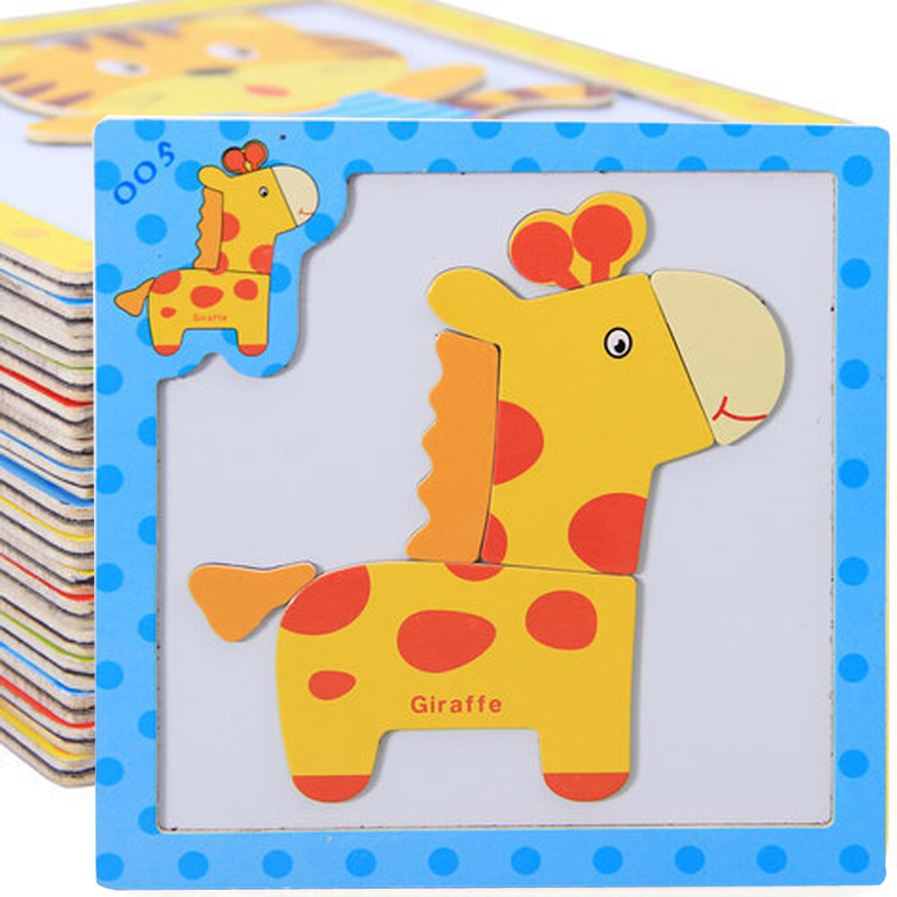 heißer Eco freundliche holz spielzeug Kinder Baby Holz Holz Tier Erkenntnis Puzzle Zahlen Lernen Pädagogisches Spielzeug Kinder # AC30
