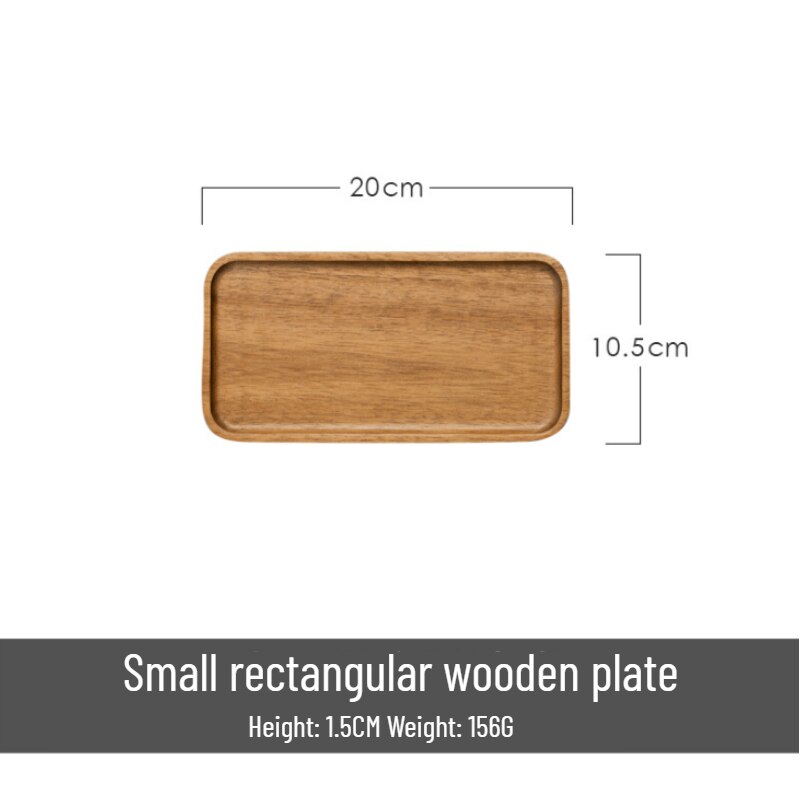 Wooden Tray Dinner Plate Acacia Wood Plate Snack Kitchen Tableware Japanese-Style Square/Rectangle Cake Stand деревянная тарелка: Small Rectangle