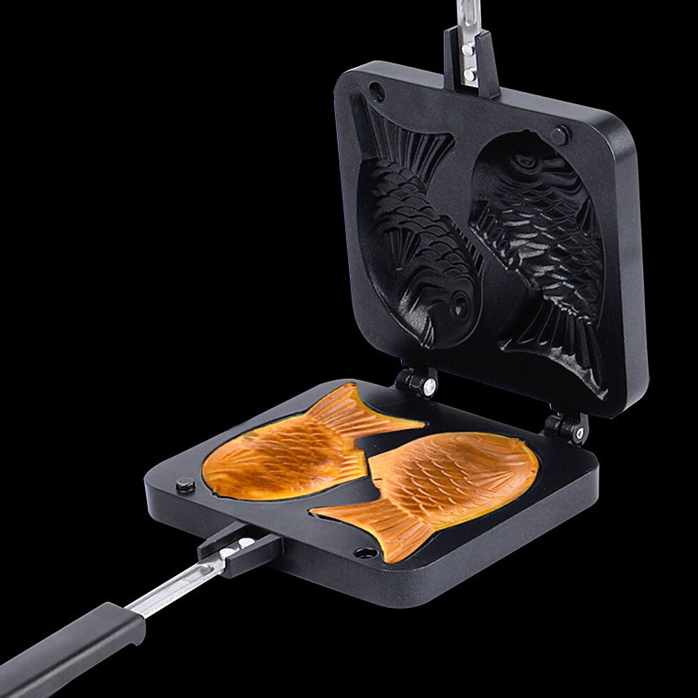 No-stick 2 moldes pez Taiyaki pastel molde para gofres hacedor DIY molde para magdalenas para hornear cocina DIY postre cocinar placa