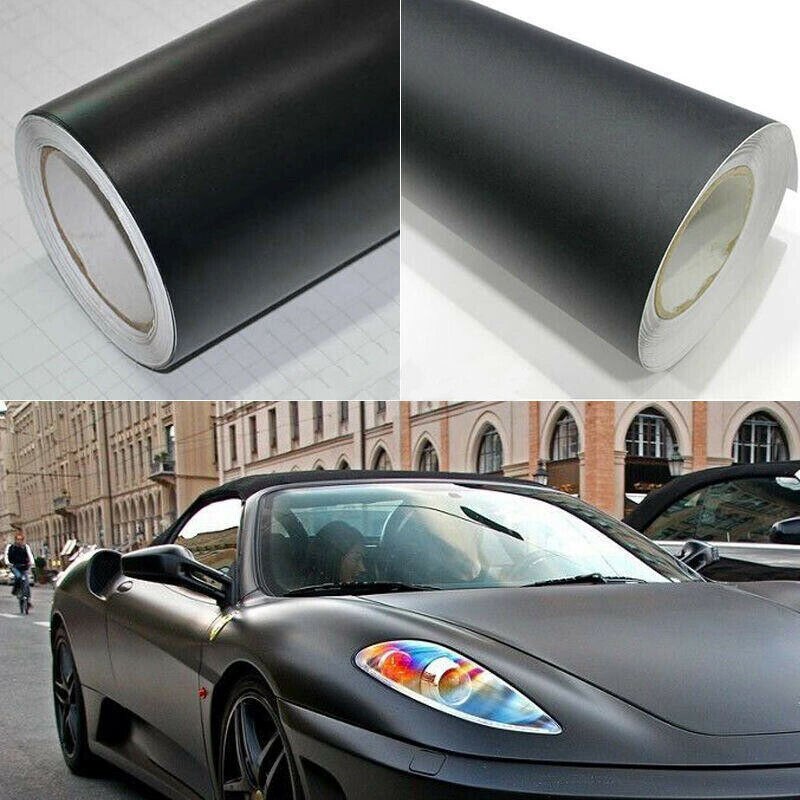 12X60 inch Matte Black Vinyl Film Wrap Car Diy Sticker