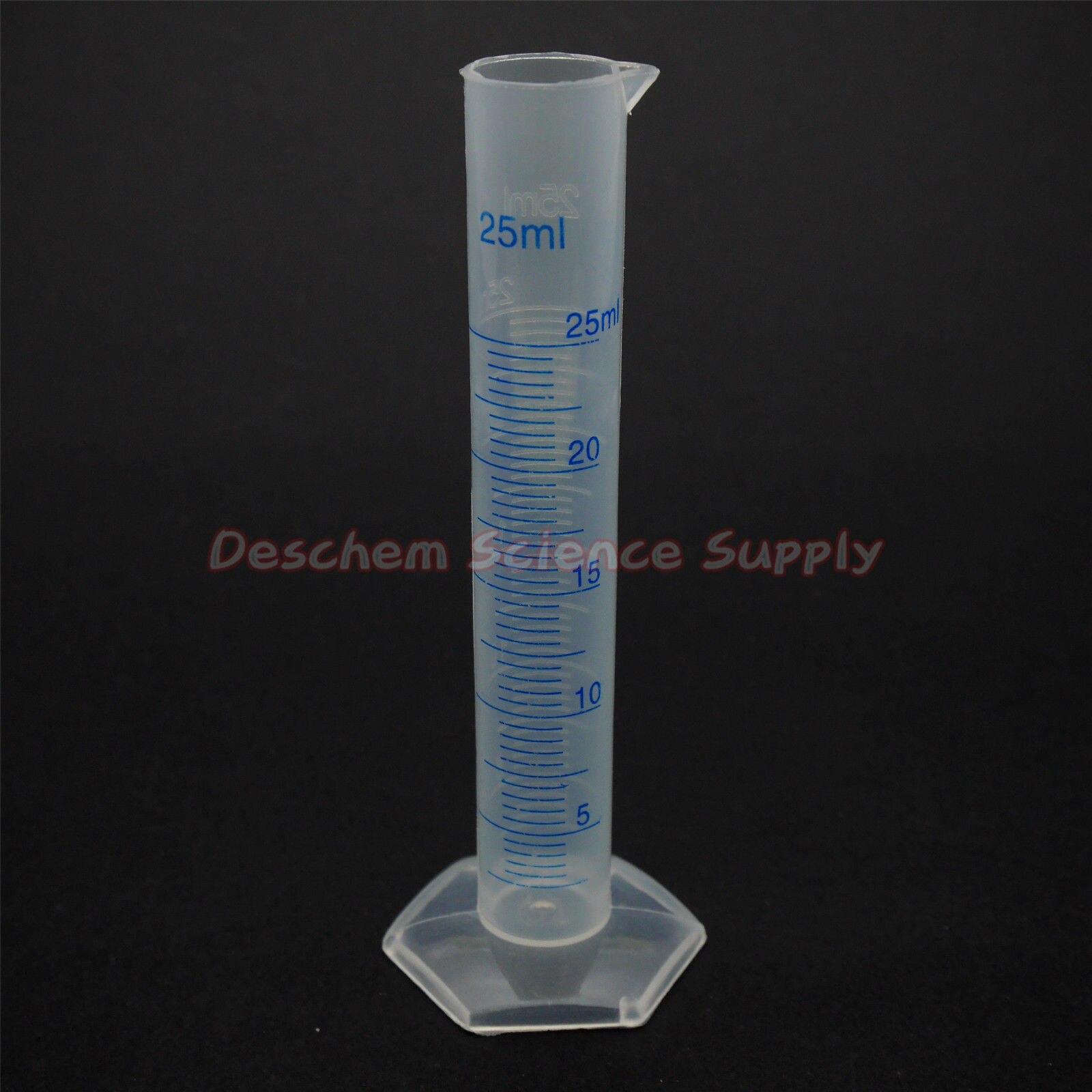 2PCS 25mL Polypropylene Measuring Cylinder,Blue Graduate,PP Plastic Labware