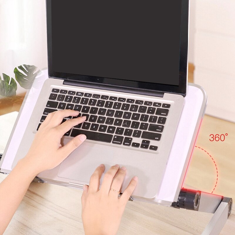 Mini Laptop Stand Table Foldable Laptop Stand Ergonomic Lap Desk For Bed Height Adjustable Angle Desk Sofa Desk White