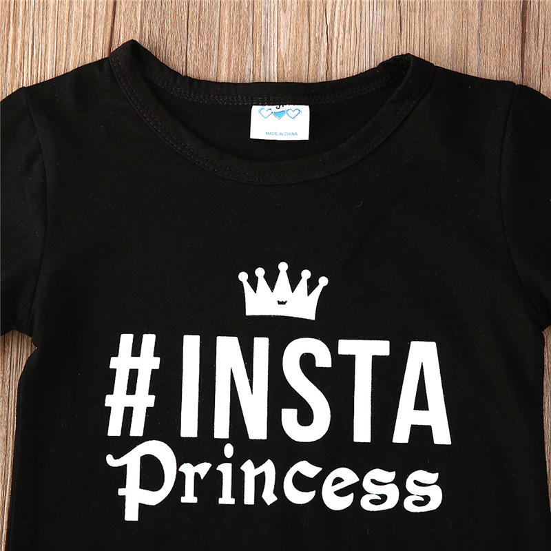 1-6Y Peuter Kids Baby Meisje Brief Korte Mouw Tops T-shirt Luipaard Rits Mini Rokken Zomer Outfits Meisje Kleding 2 Stuks set