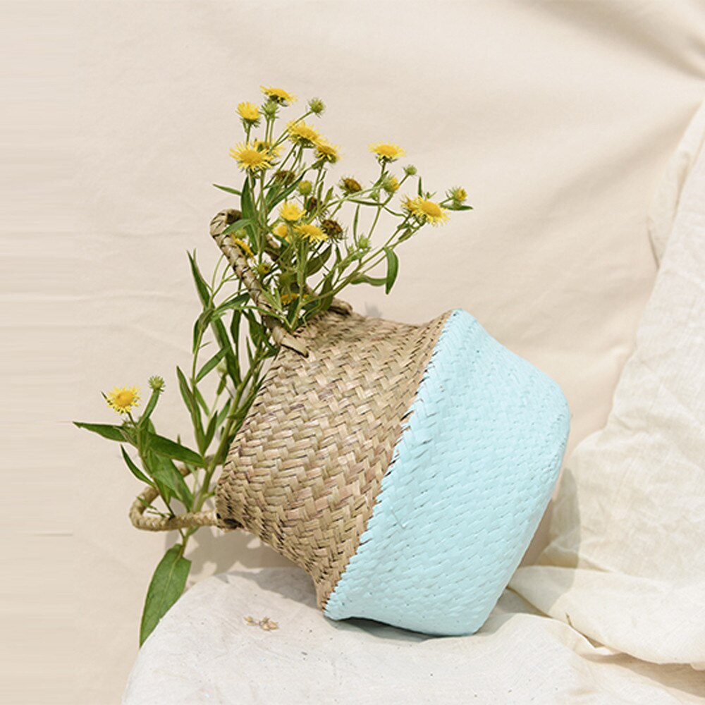 25# opbergmanden wasmanden zeegras rieten hangbloempotten manden opbergmand bloempot thuis opbergmand: B