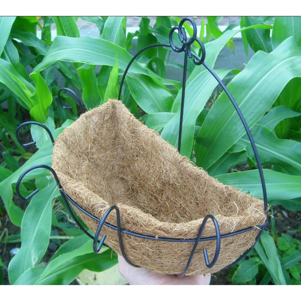 Half Round Planter Pot Wall Mount Hanging Coconut Indoor Outdoor Flower Pot