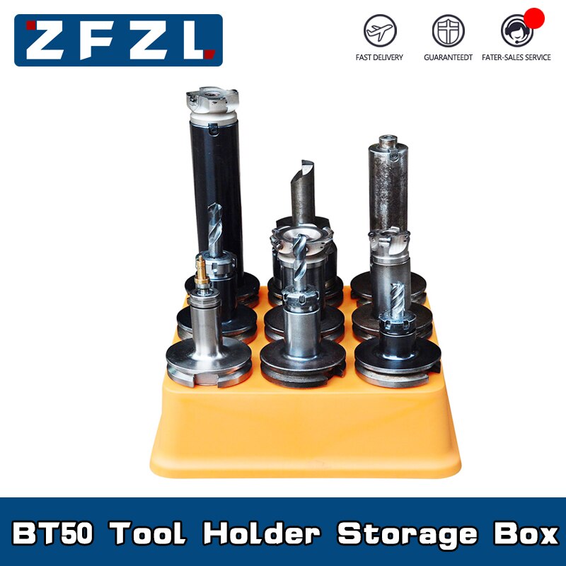 BT30 BT40 BT50 Tool Holder Storage Box 25 Holes 16 Holes 9 Holes BT30 Handle Plastic Storage Box