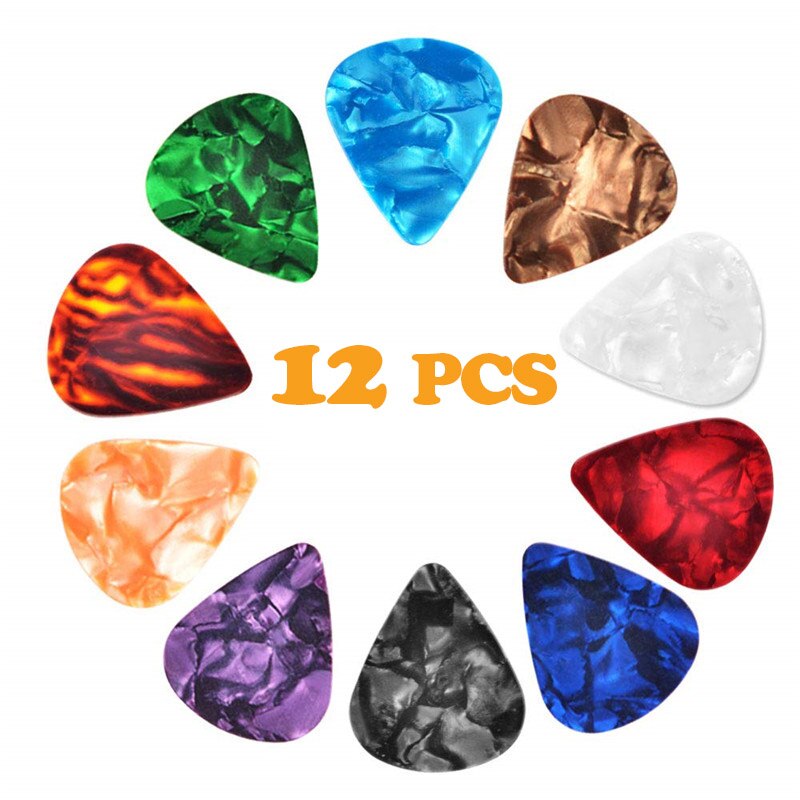 12 Pcs Akoestische Picks Plectrum Celluloid Elektrische Smooth Guitar Pick Accessoires 0.46Mm 0.71Mm 0.81Mm 0.96Mm