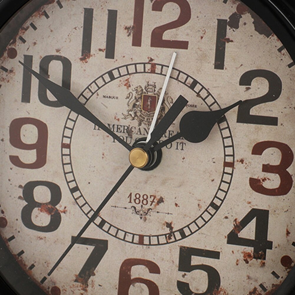Retro colgante Vintage relojes país de Casa de hierro antiguo relojes mudo escritorio relojes de alarma para la sala de Decoración de casa