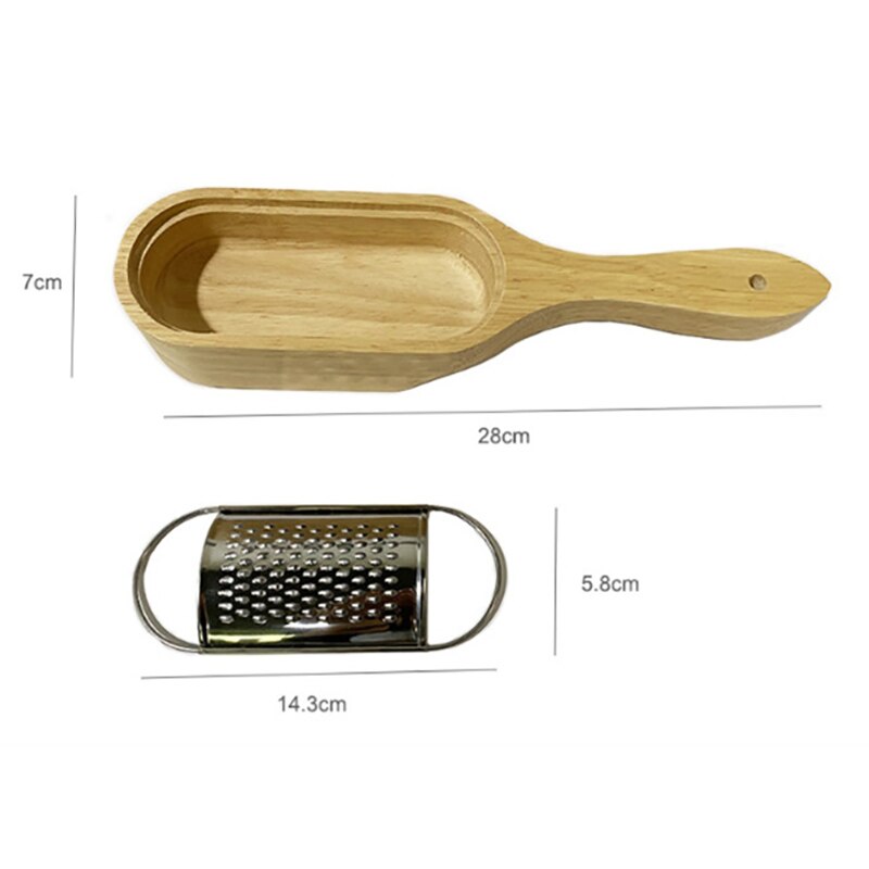 Stainless Steel Cheese Grater with Removable Acacia Wood Collector Cheese Grater with Box Cheese Tools