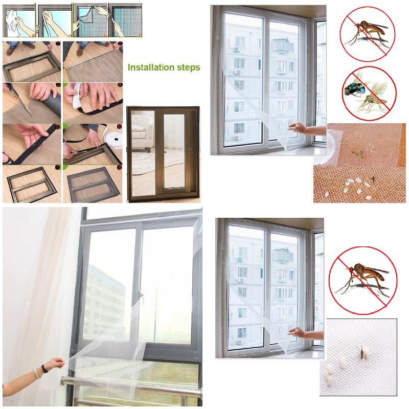 200Cm * 150Cm/130Cm * 150Cm Diy Flyscreen Gordijn Insect Fly Mosquito Insect Window Mesh screen EDNU888