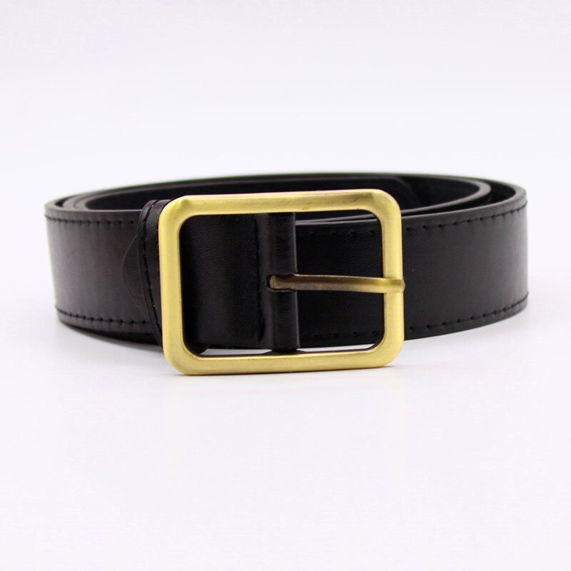 Ceintures en métal synthétique polyuréthane noir pour femmes | Ceintures Vintage pour étudiantes, ceinture de bonne en métal boucle ardillon, large ceinture de soirée pour dames: black color