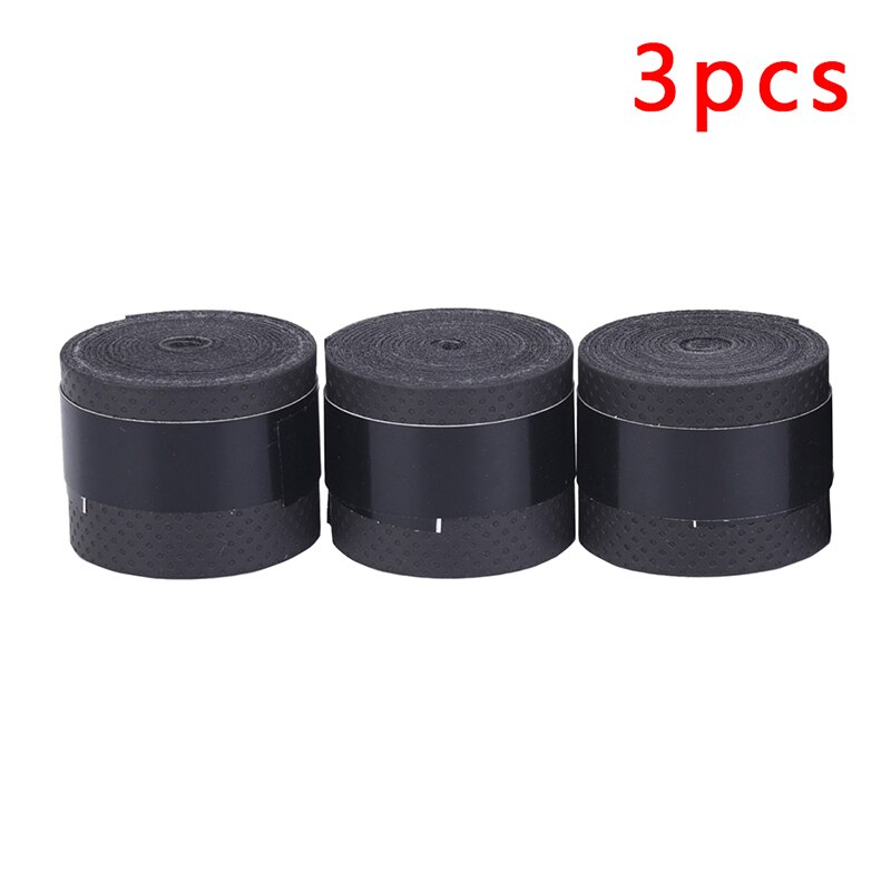 Empuñaduras de bádminton vibración de raqueta Overgrip Banda de sudor antideslizante raqueta de tenis seca Grip Anti-deslizante sudor absorbido Wraps Taps 3 uds: BK