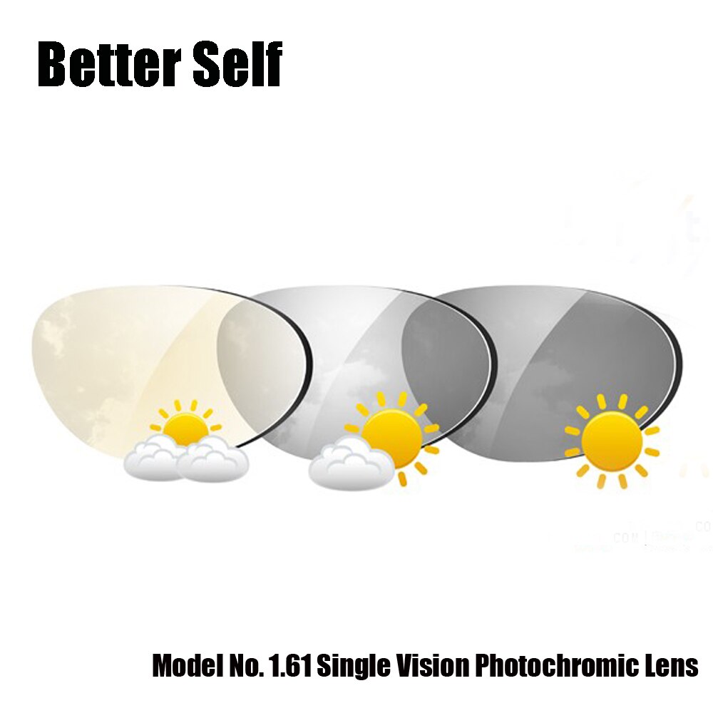 1.61 Single Vision Transitions Sunglasses Lens Photogrey Photobrown Suitable For Rimless Frame Photochromic Glasses Better Self