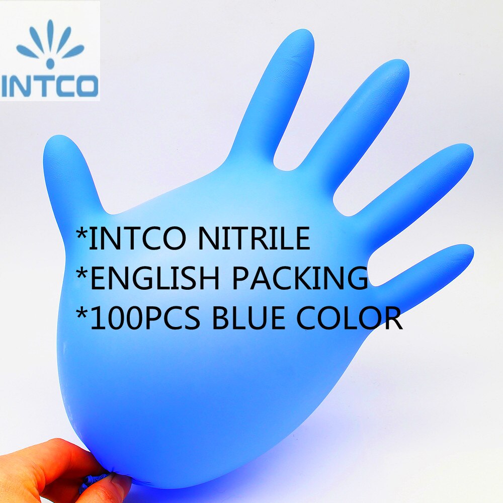 Intco nitrilhandsker engangs syntetiske handsker vinyl og nitril blanding blå handsker 20 50 100 stk pr æske  en455 en374 fås