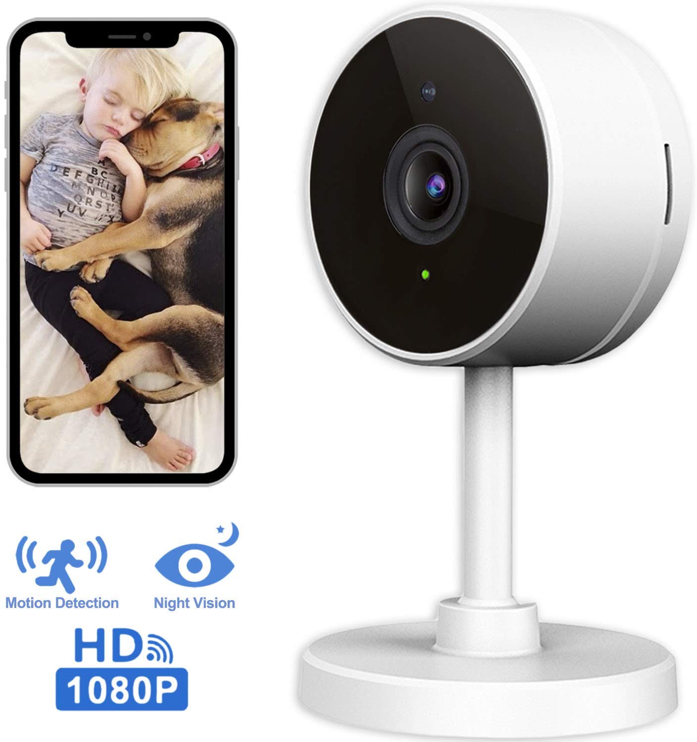 1080 P Wifi Smart Camera, Draadloze Indoor 2.4G Ip Security Surveillance Met Nachtzicht, monitor Met Ios, Android App