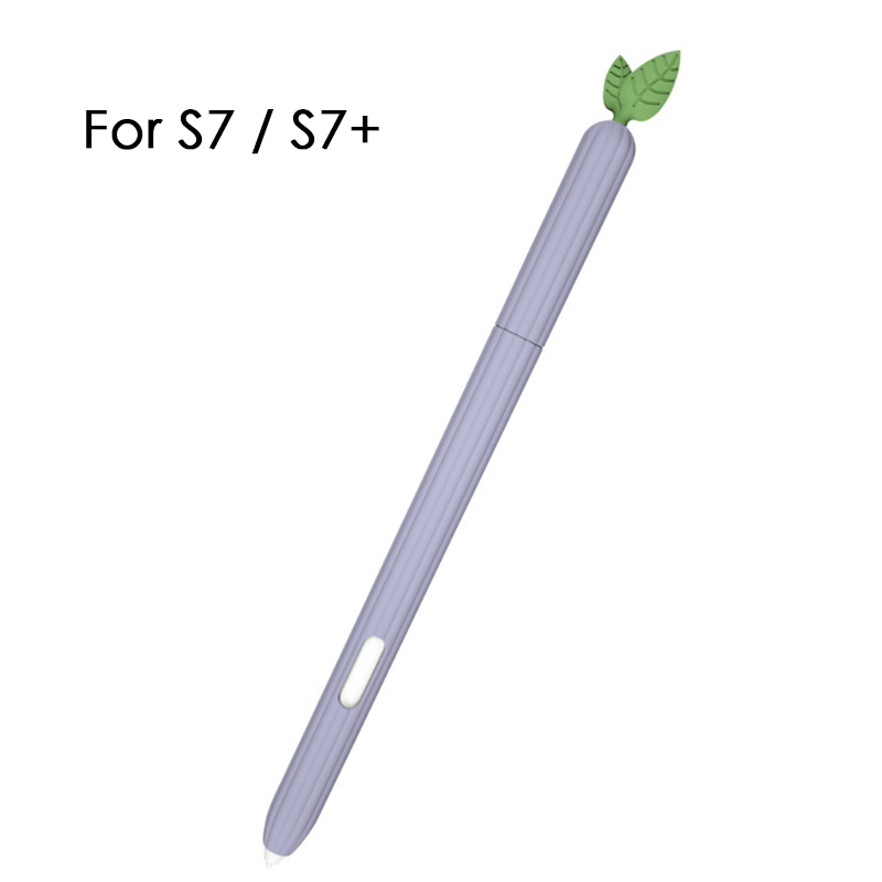 For Samsung Galaxy Tab S6 Lite Sleeve Skin Cover Cute Silicone ProtectivePencil Pen Case For Tablet Tab S7 / S7 Plus S6Lite S: Tab S7 Purple