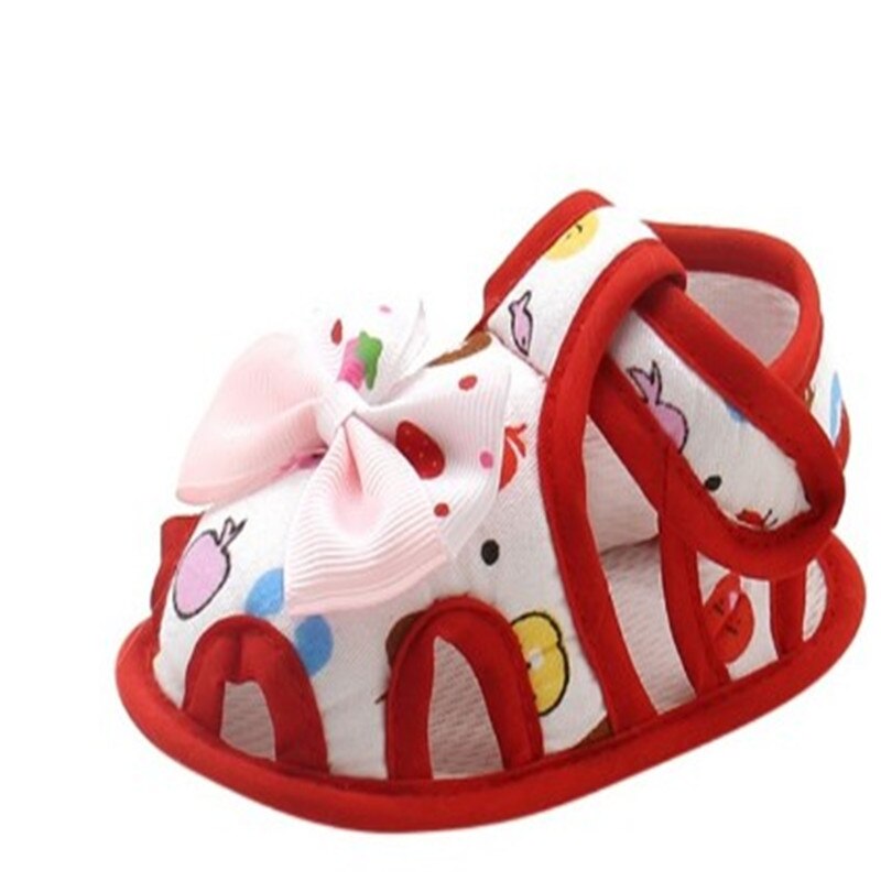 Bobora Infant Baby Girls sandali Summer presepe PU pelle Bowknot morbida suola in gomma antiscivolo bambino primi camminatori scarpe: R / 13-18 mesi