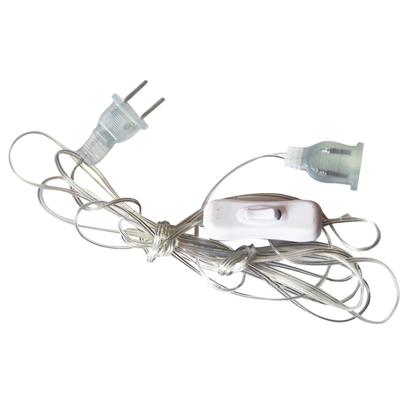 Cable extensor de 3/5M, enchufe UE/EE. UU. para Navidad, iluminación para de boda, cadena de luces LED para vacaciones, cable de extensión de luz para cortina
