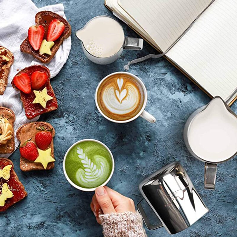 350/600ml maidonvaahdotuskannu kahvi barista maidonvaahdotin kannu ruostumaton teräs espressokeitin höyrytysvaahdotin kuppi kannu
