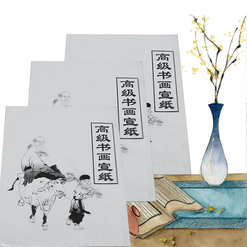 Xuan Paper Rice Paper Chinese Drawing Paper White Painting Paper Painting &amp; Calligraphy 35.5cm*25.5cm Student Supplies