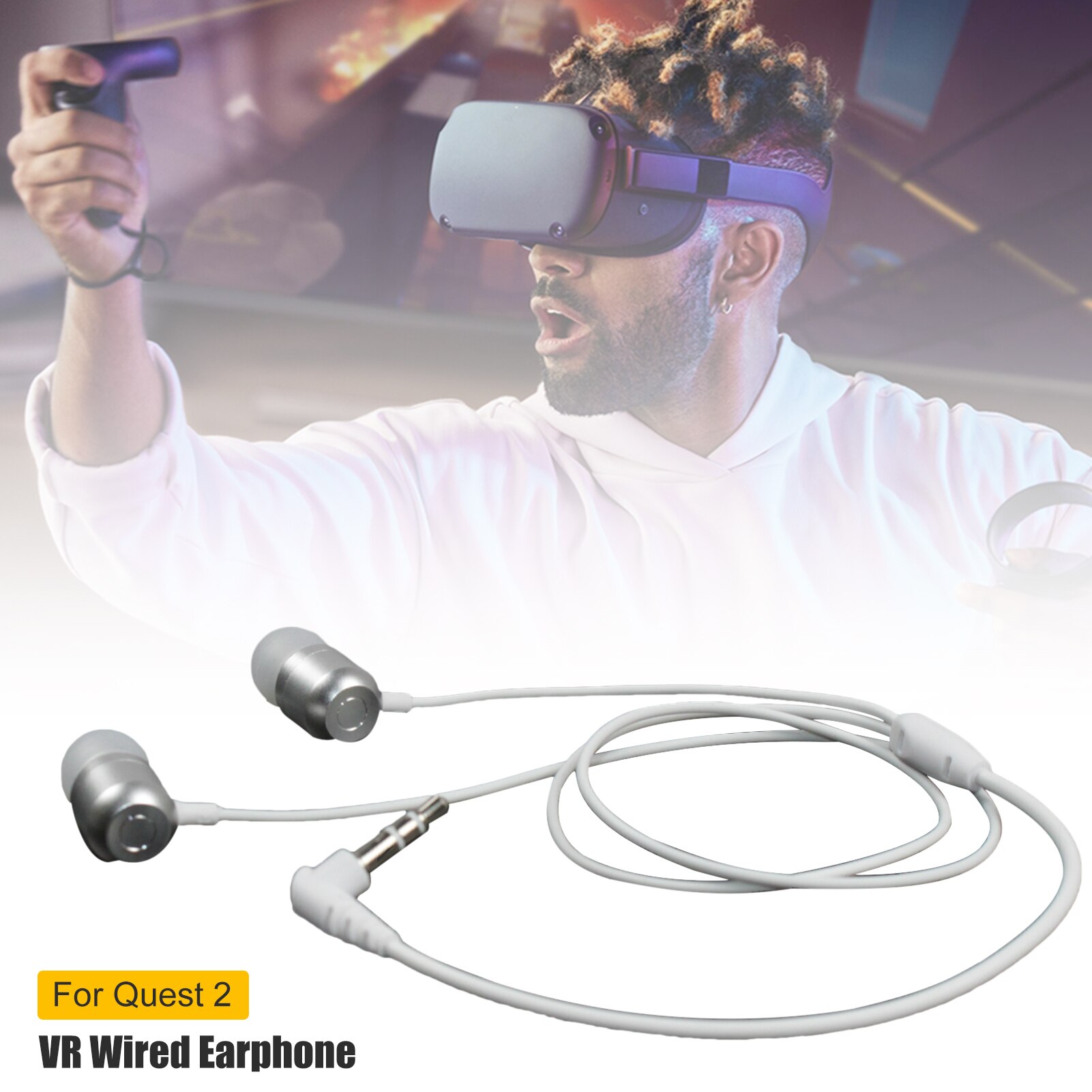 Accessori VR cuffie da gioco con filo In-ear cuffie integrate per Oculus Quest 2 auricolari VR auricolari per bassi profondi per dom2