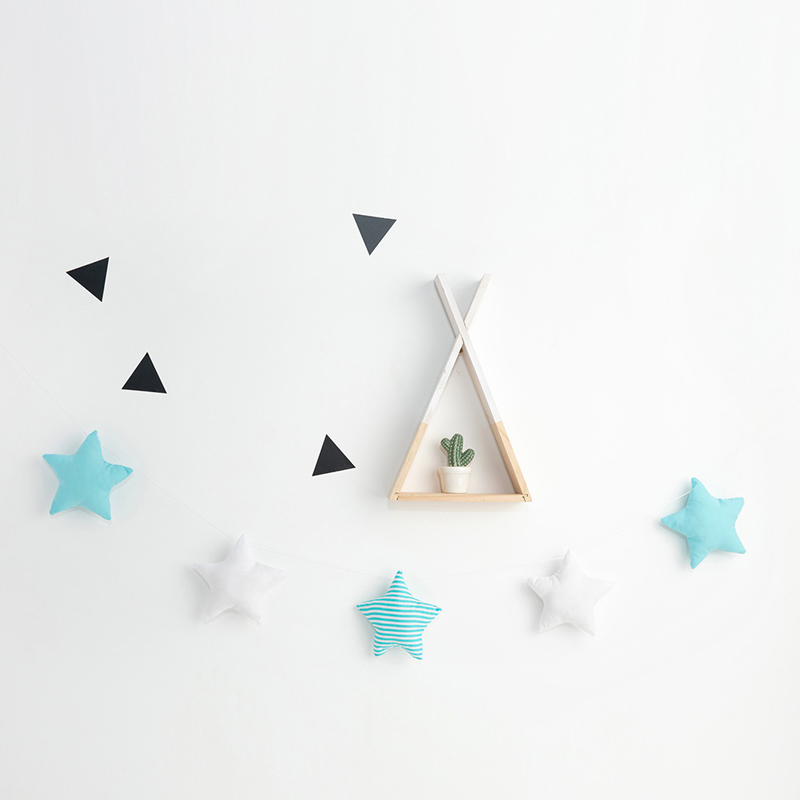 Guirnaldas de estrellas de estilo nórdico INS, habitación de adornos navideños para niños y niñas, carpa para bebé, decoraciones, atrapasueños, accesorios de fotografía,