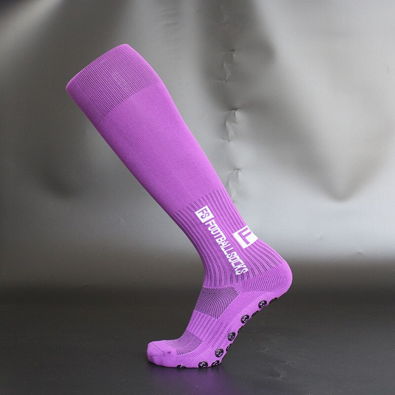 Voetbal Sokken Ronde Siliconen Zuignap Grip Anti Slip Voetbal Sokken Sport Mannen Vrouwen Training Sokken Calcetines Deportivos: Paars