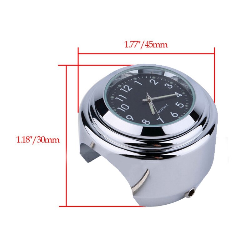 Universele Waterdichte 7/8 Motorcycle Fietsstuur Mount Klok Horloge