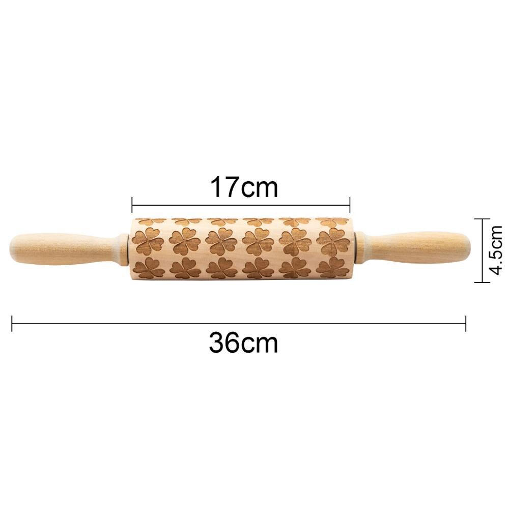 Bloem Blad Reliëf Houten Roller Rolling Pin