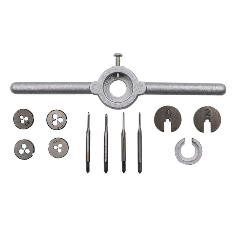 Juego de Mini terrajas métricas HSS, juego de manijas de llave, M1-M1.6, rosca de tornillo, JUL30_33,